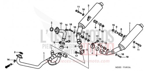 SILENZIATORE DI SCARICO VTR1000F6 di 2006